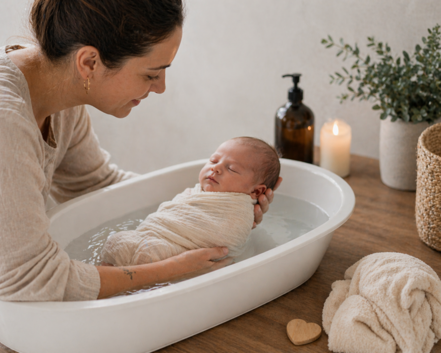 Bains enveloppés pour bébé